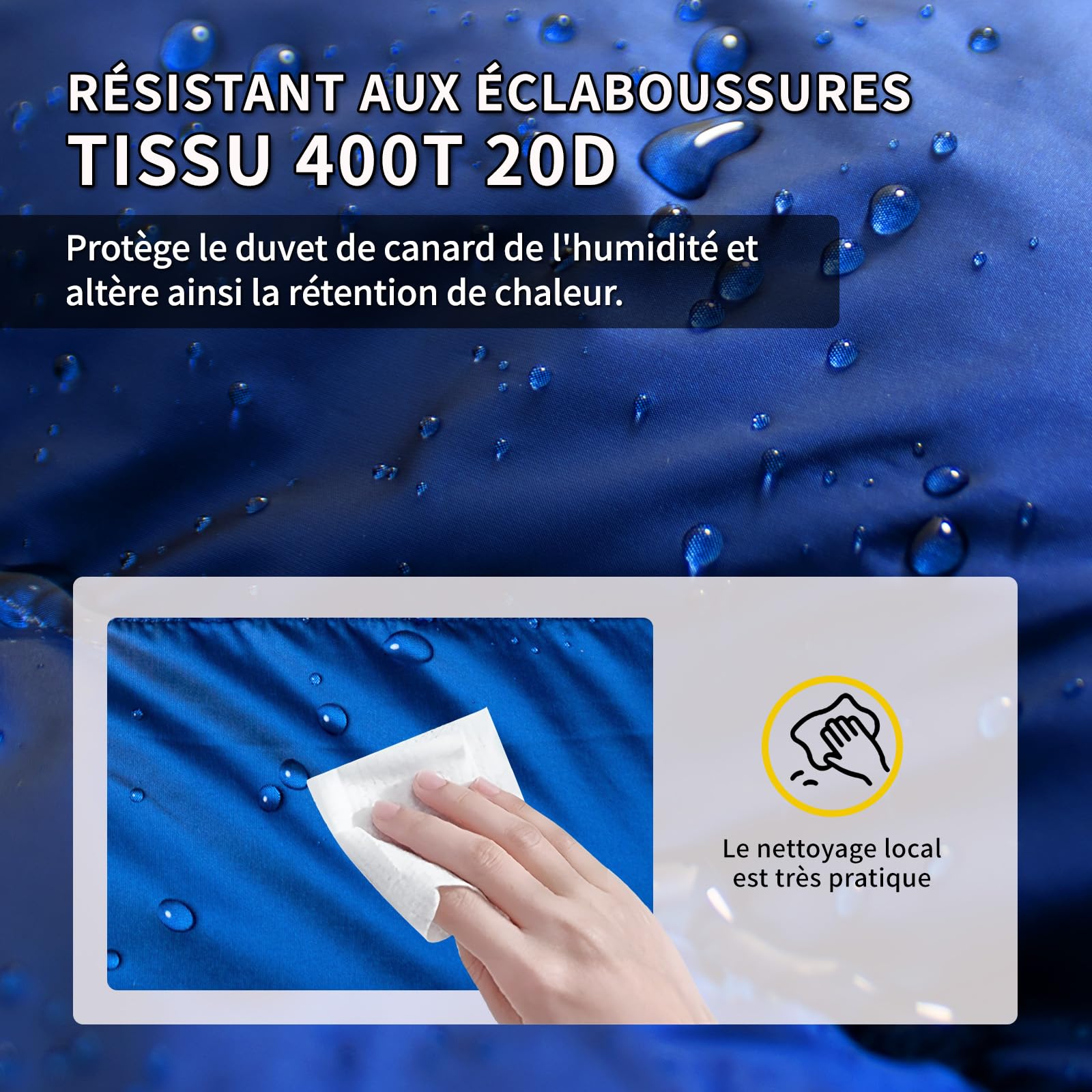 Sac de Couchage d'hiver en Duvet 680 FP, Ultra-léger pour Adultes et Adolescents, Camping