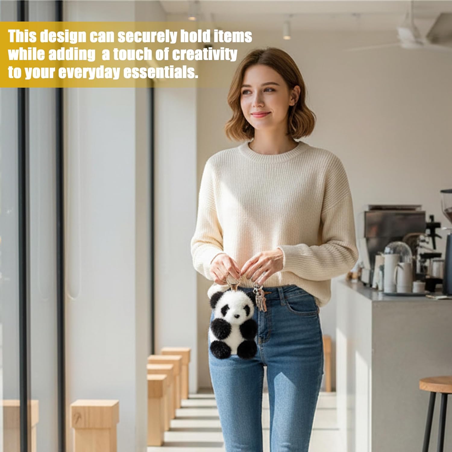 Panda Plush Keychain Soft Mini Stuffed Animal Pendant, Cute Panda Keychain Suitable For Animal Enthusiasts - Image 3