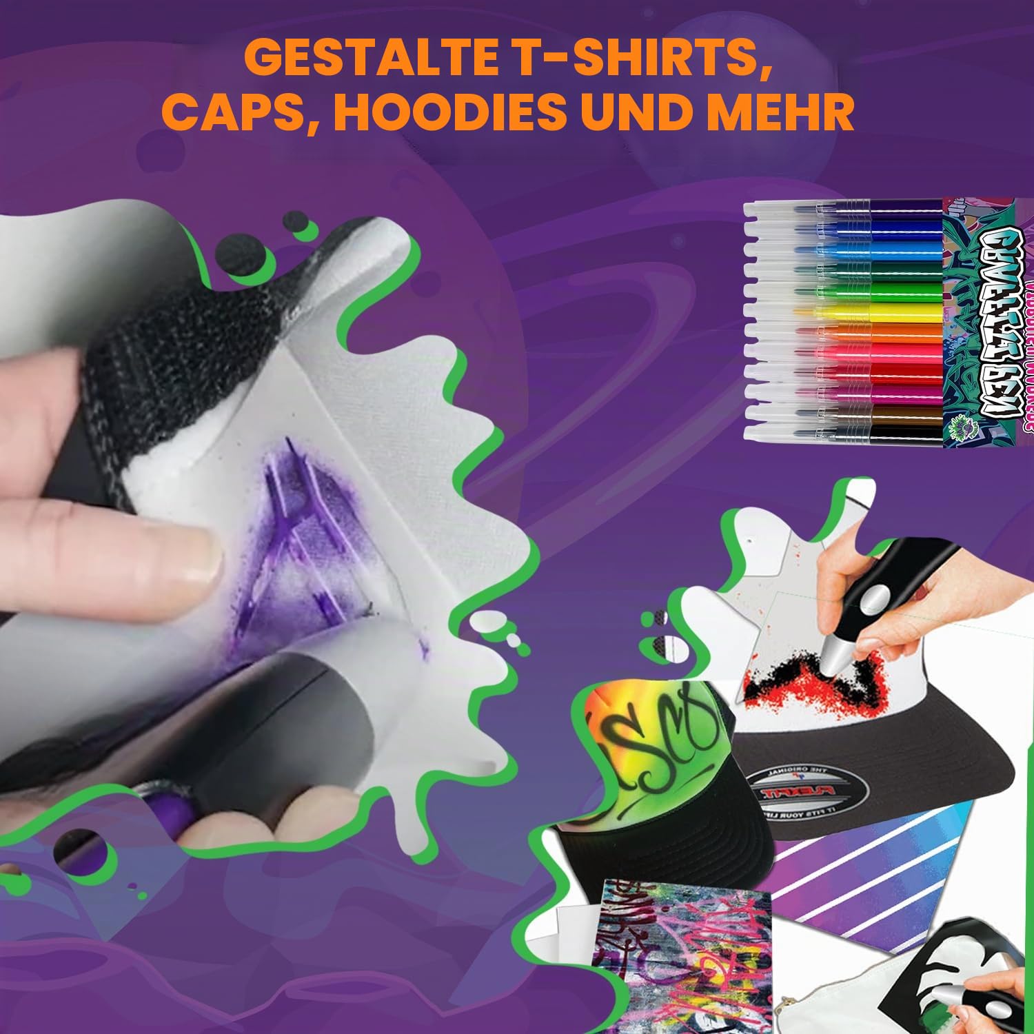 Elektrischer Airbrush-Stift, kabelloses wiederaufladbares elektrisches Airbrush-Sprühgerät, Aquarell-Sprühstift, Airbrush-Marker-Set 12 Farben, auswaschbare Aquarellfarben