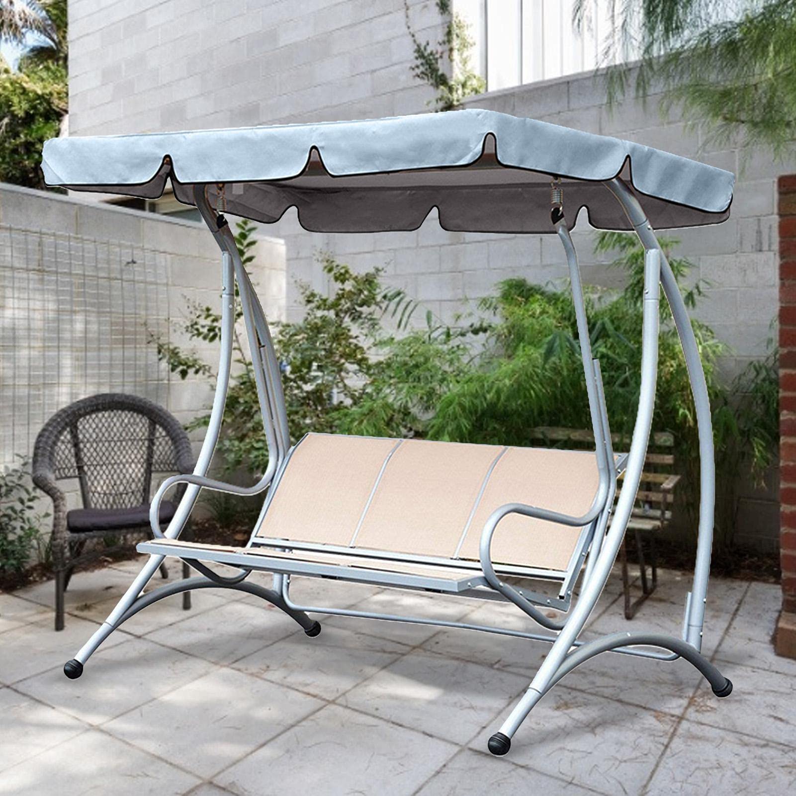 Balancelle de jardin - Toit de rechange pour 3 à 5 personnes - Résistant aux intempéries et aux UV - Bâche de toit - 195 x 125 x 15 cm - Plusieurs couleurs - Facile à nettoyer