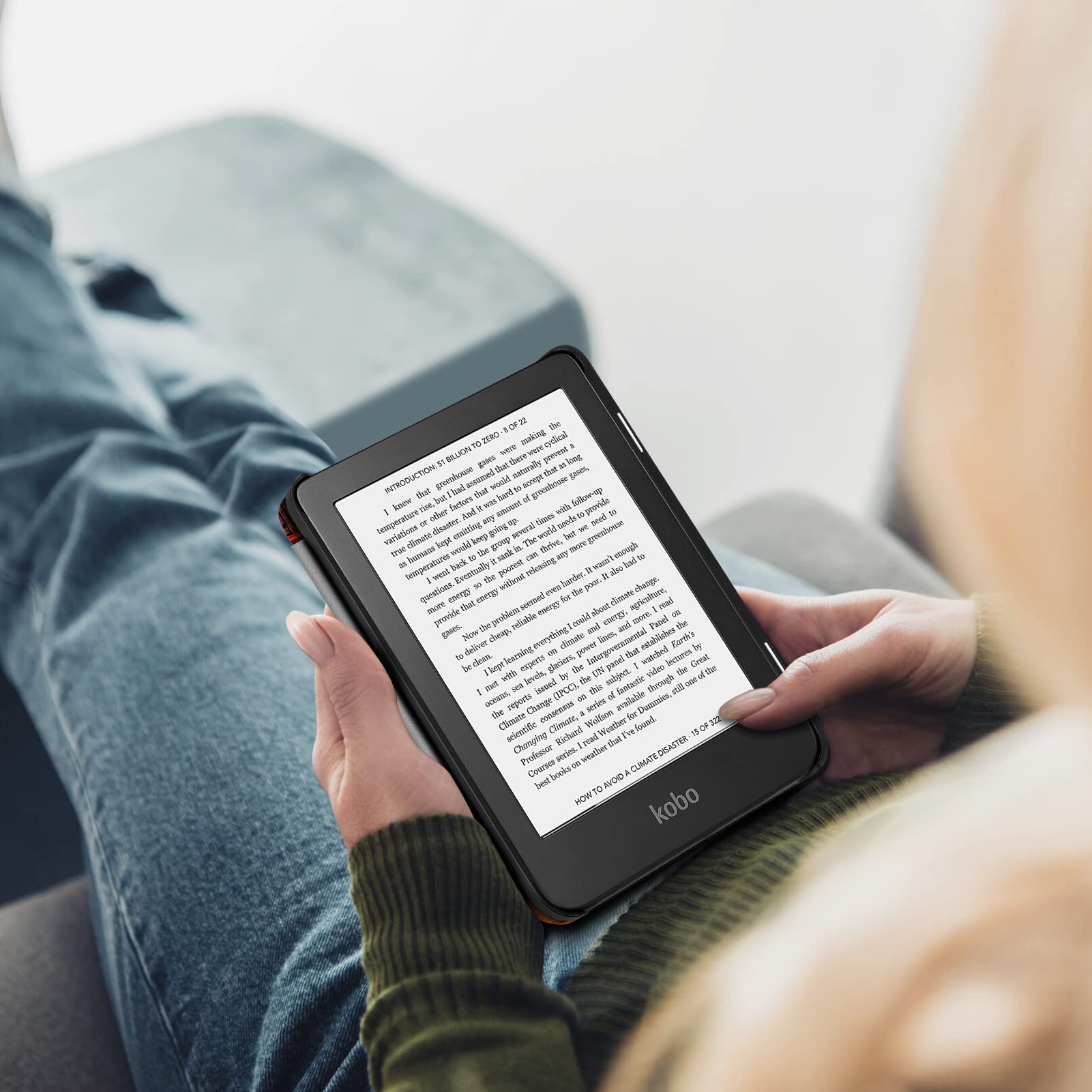 FINTIE Étui Compatible avec 6” Kobo Clara Colour/BW 2024 et Kobo Clara 2E 2022 - Housse Fine et Légère Coque Fermeture Magnétique, Bibliothèque