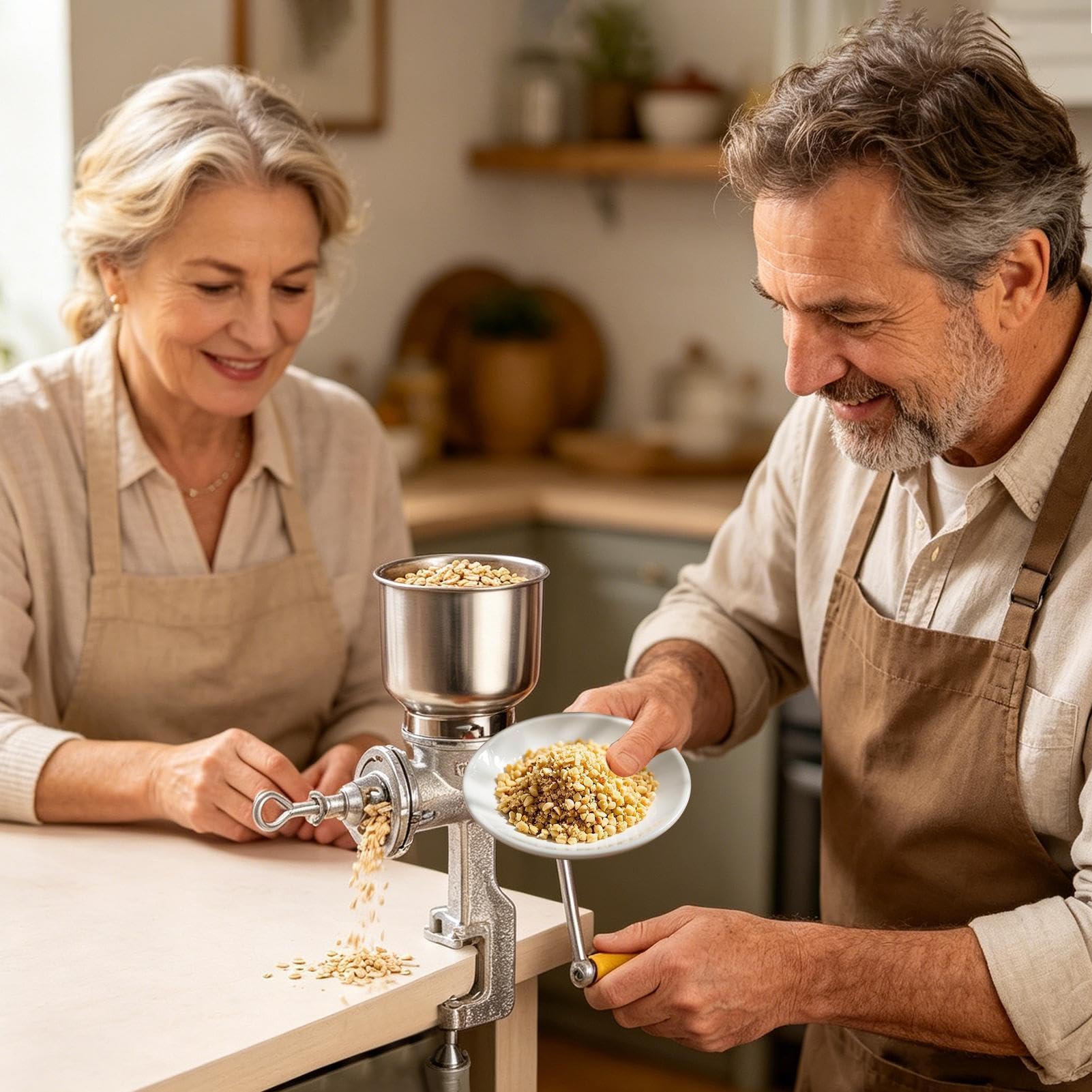 Grano per Farina | Grande Manuale Regolabile In Ghisa | Macinino per cereali a manovella | Per Cucinare, re, Preparare Tortillas, Pane, Caffè, Panetteria, Ristorante, Fattoria