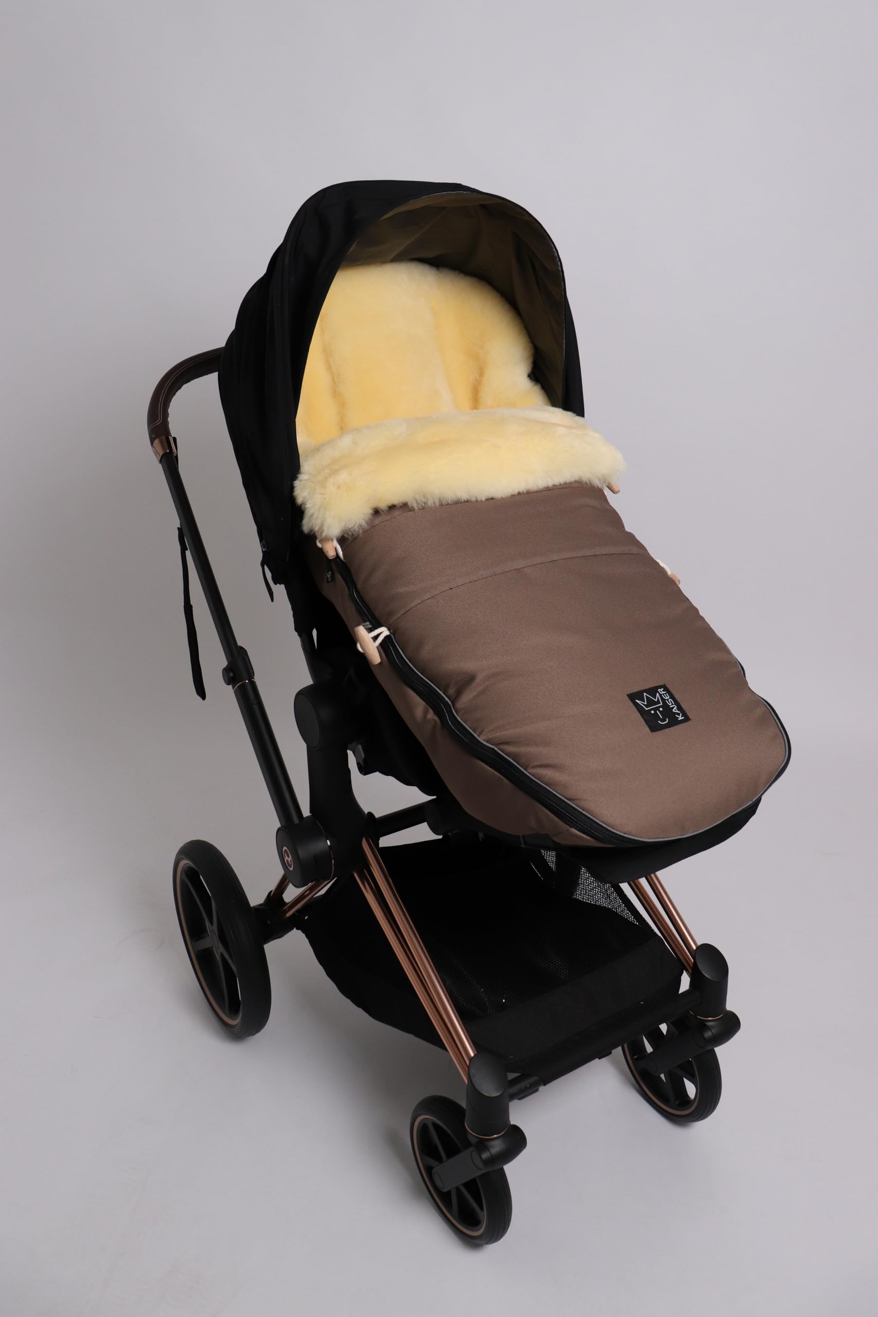 Kaiser 6544585 Lammfell Fußsack "LOVE THE NATURE" Farbe: caribou