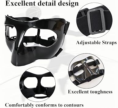 Nose Guard for Broken Nose, Nose Protector for Soccer, Basketball, and Other Sports, Adjustable Basketball Face Mask for Kids, Teenagers, and Adults, Suitable for Men and Women