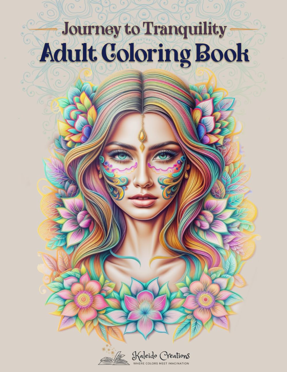 Journey to Tranquility: Mindful Patterns Large Print Adult Coloring Book with Large Print Beautiful Designs of Women for Stress Relief, Relaxation, and Creativity