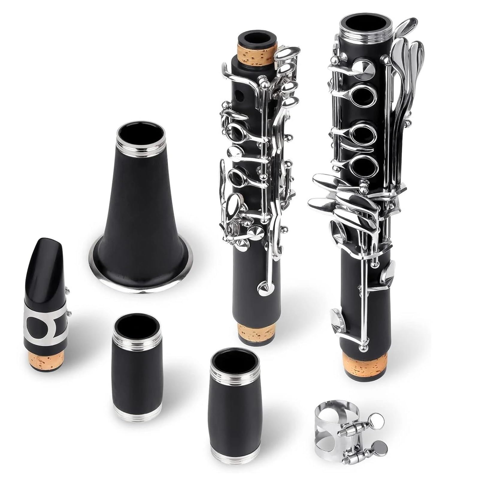 Klarnet Instrumenty Muzyczne 17 Klawiszowy Klarnet Bb Bakelitowy Instrument Dęty Drewniany Z Futerałem Stroiki Pasek Części Materiałowe Akcesoria(Dark Blue)