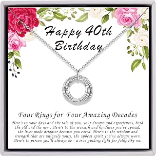 Birthday Gifts for Women, 30th 40th 50th 60th 70th 80th 90th Birthday Gifts for Women 925 Sterling Silver 3 4 5 6 7 8 9 Decades Birthday Gifts for Her Jewelry for Women