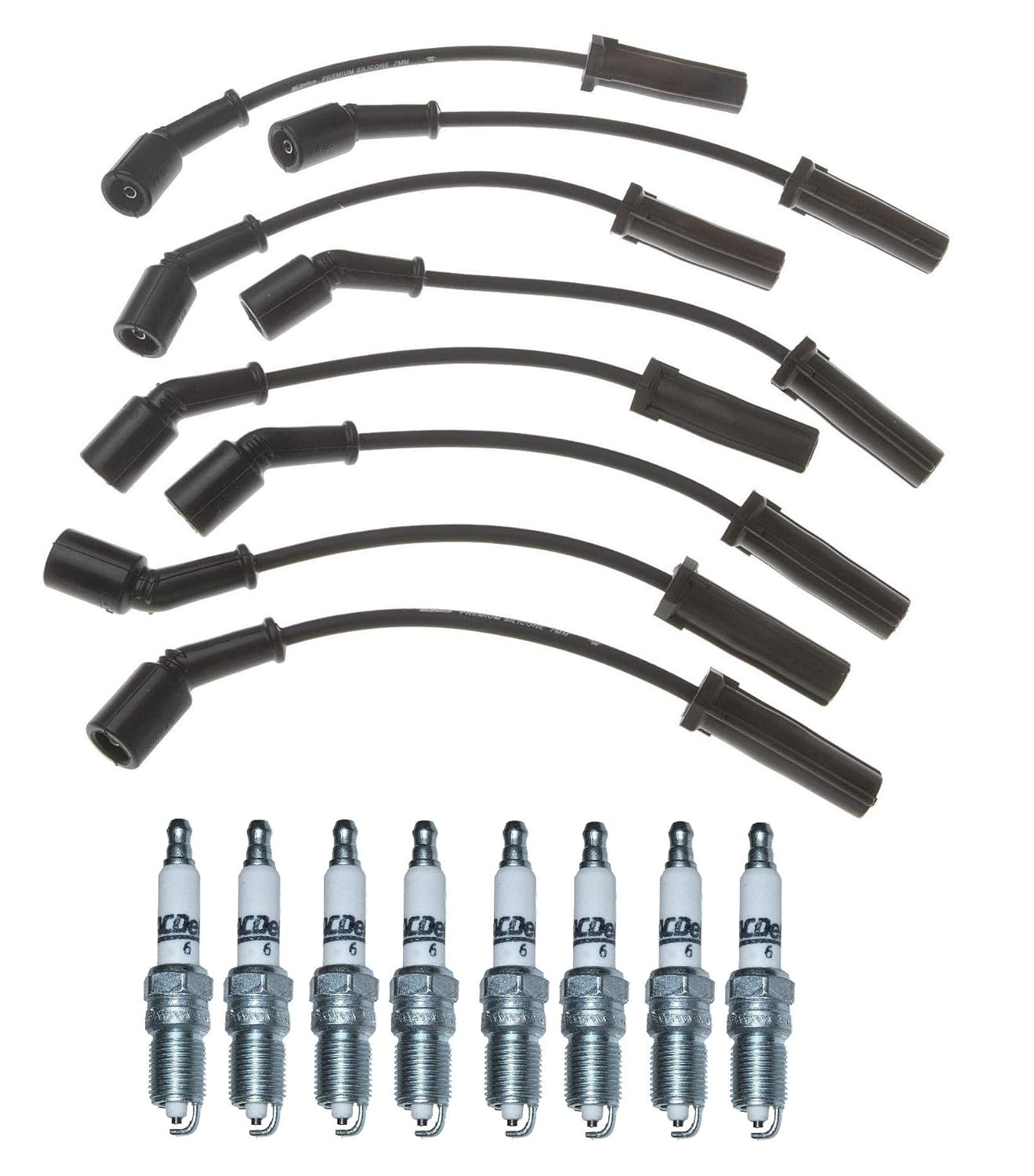 Pro Ignition Wire Set & 8 Rapidfire Spark Plugs Kit for Chevy GMC V8