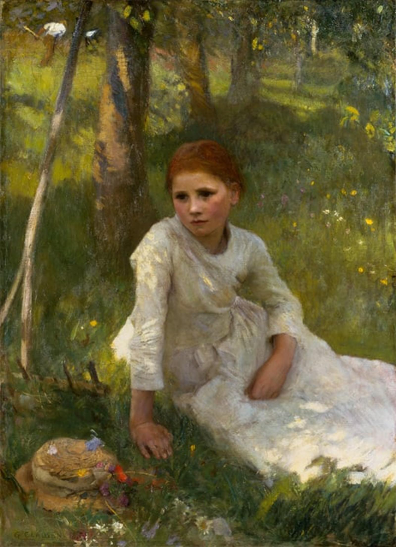 ARTXLXXBN Famous Print Painting Colorful Art Print Noon in the Hayfield by George Clausen Canvas Art Decorations for Home Decor 60x90cm