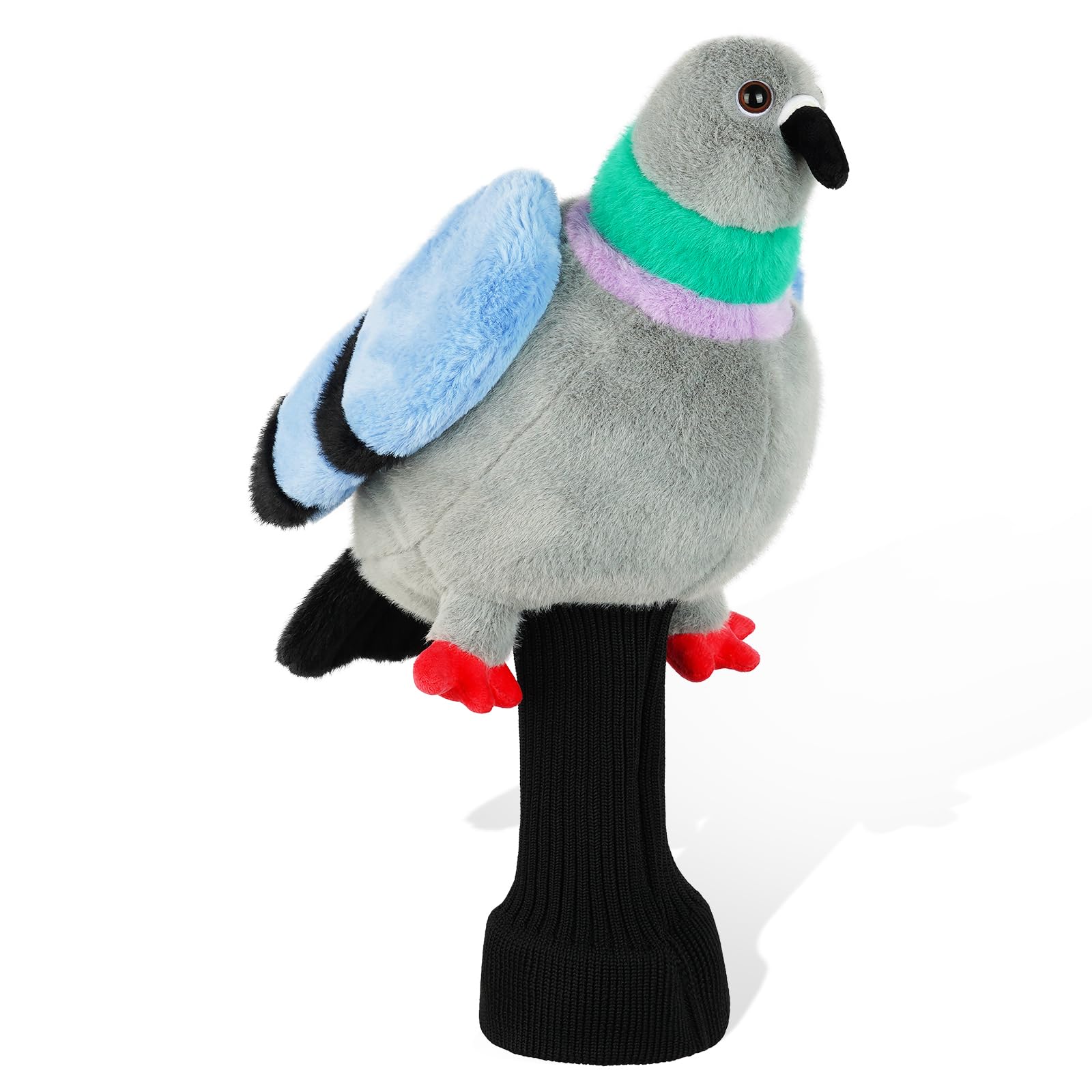Pigeon Golf Headcover Driver Head Cover, Animal Plush Golf Club Cover Funny Long Sock Protect Grey