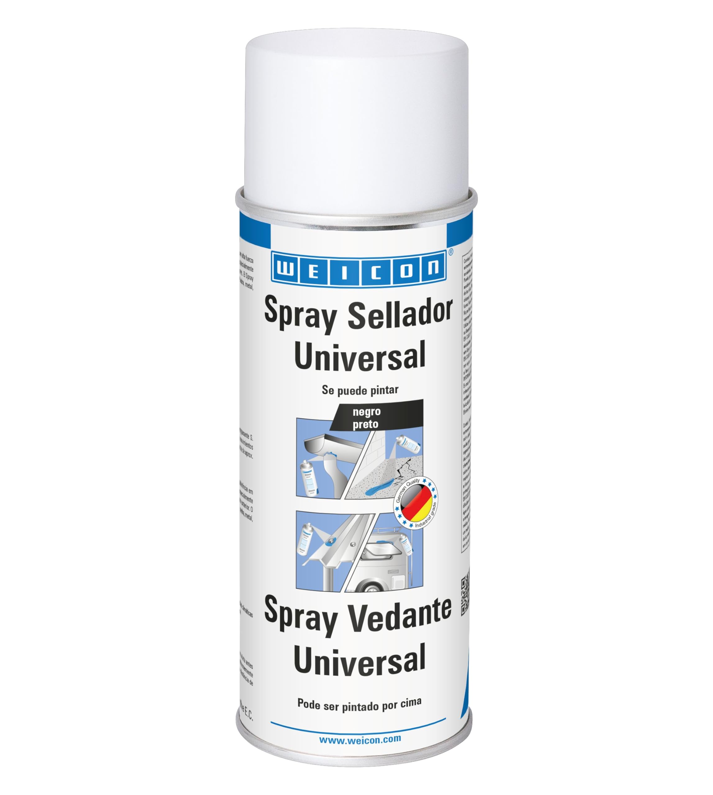 WEICON Spray Sellador Universal | 400 ml | Sellado impermeable para uso interior y exterior | Negro