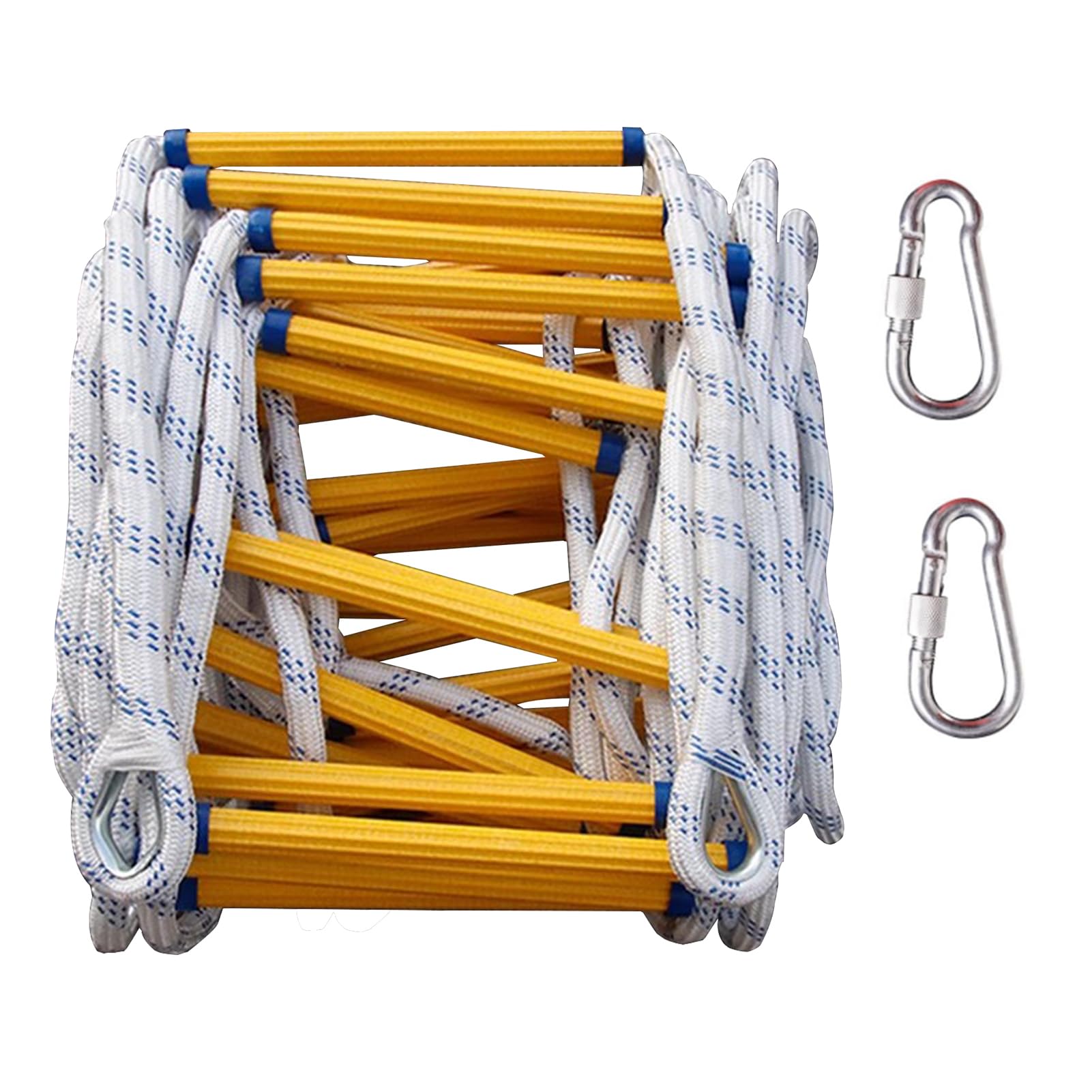 EMEKIAN Échelle De Sécurité Difficilement Inflammable Avec 2 Mousquetons, échelle De Sécurité Ignifuge, échelle De Sauvetage De Balcon, échelle De