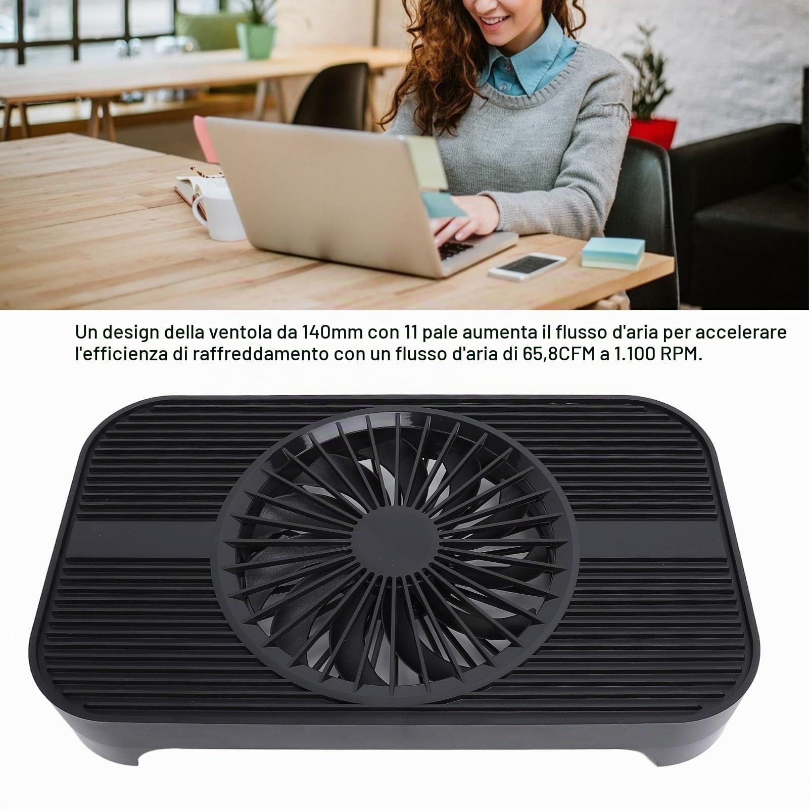 Ventola di Raffreddamento Interfaccia USB Silenziosa, Ventola di Raffreddamento USB per Dispositivi di Rete, Flusso D'aria 65,8 CFM 5 V, Ventole per Computer USB Portatili, per
