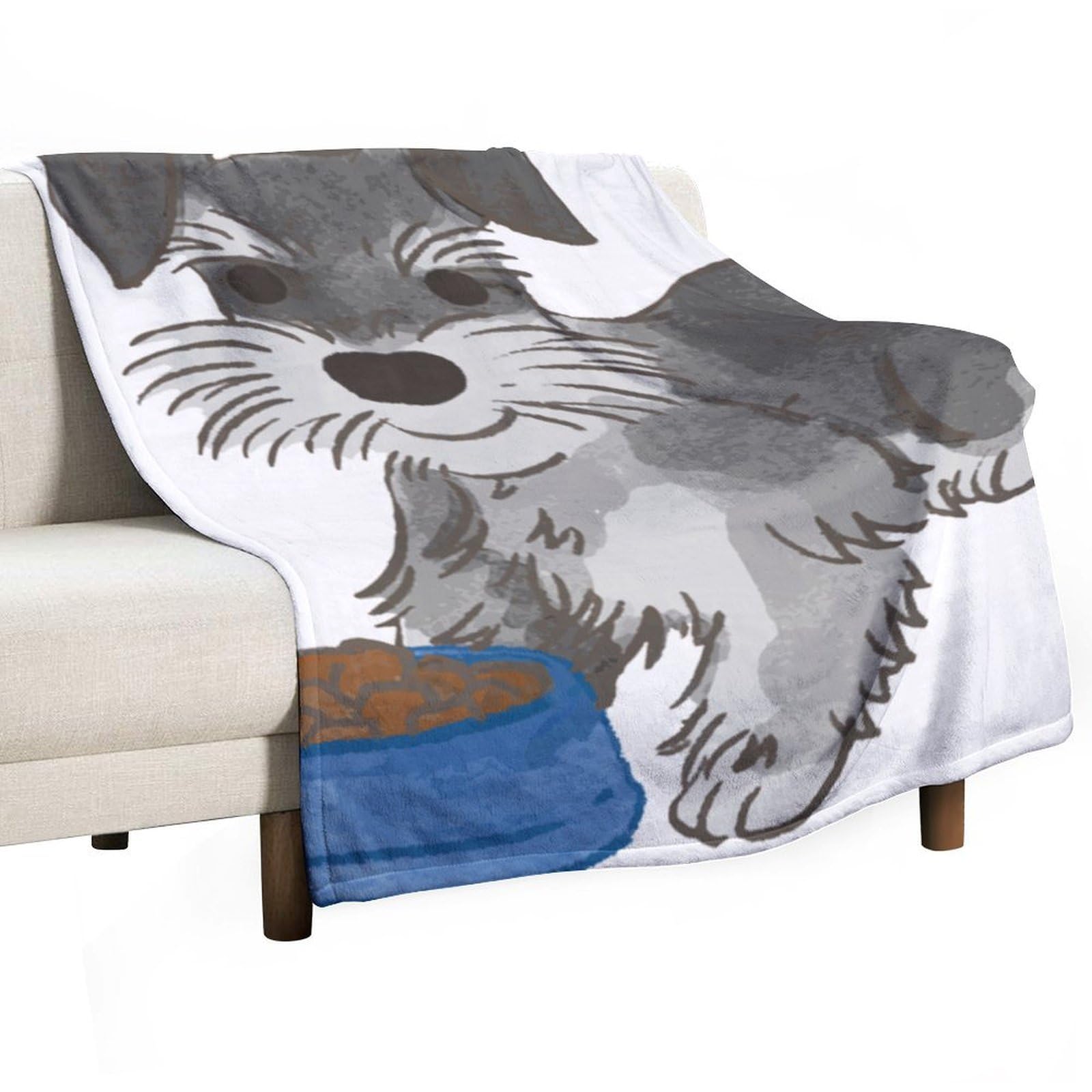 MHYRAC Flannel Blanket, Schnauzer Dog Throw Blanket for Couch Sofa Bed Office, Soft And Comfortable Without Pilling