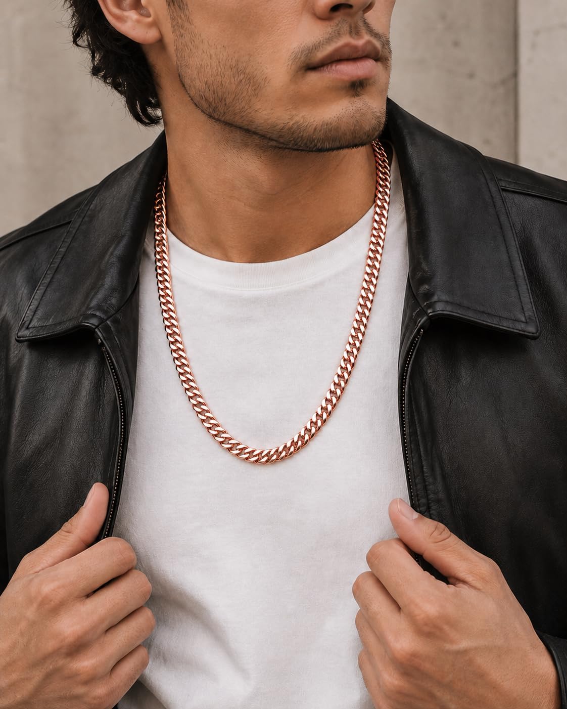 BioMag Cuban Link Chain for Men Women, 18"/20"/22"//24" Length Copper Mens Chain Miami Cuban Necklace Hip Hop Jewelry Gift, 5/12mm Wide