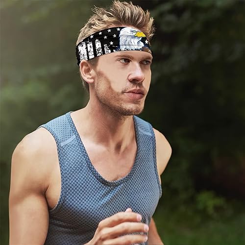 Miniatura 6 de Forchrinse Girasol con Texto Impreso 6 Piezas Diadema Deportiva Sudorosa Diadema Elástica Suave Bandas para el Cabello Unisex Diademas Deportivas