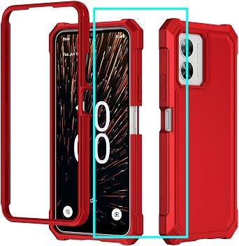 for Celero5G SC 2024 Case with Screen Protector,Celero5G SC Phone Case Front Silicone Bumper Frosted PC Hard Back Full Body Protection Military Grade Shockproof Cover for Boost Celero 5G SC Red
