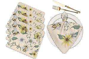 Honey Bees and Flowers Reusable Cloth Napkins