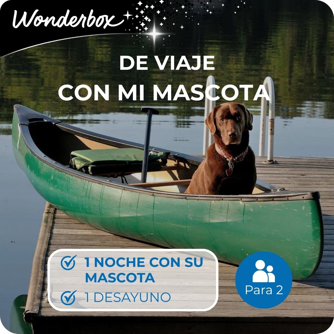WONDERBOX - Caja Regalo - De Viaje Con Mi Mascota - Para 2 personas | 1 noche o con desayuno - Más de 200 alojamientos donde las mascotas son bienvenidas - Hoteles rurales, apartamentos, posadas