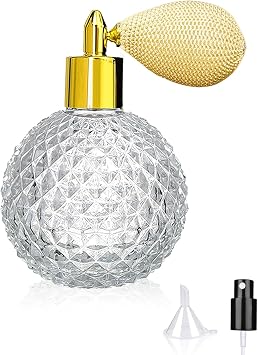 SuproBarware Perfume Atomizer Spray Bottle 3.4OZ / 100ml, Glass Decorative Bottle, Class Spray with Air Bulb for Cocktail, Bartender