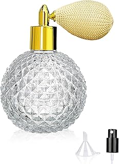 SuproBarware Perfume Atomizer Spray Bottle 3.4OZ / 100ml, Glass Decorative Bottle, Class Spray with Air Bulb for Cocktail, Bartender