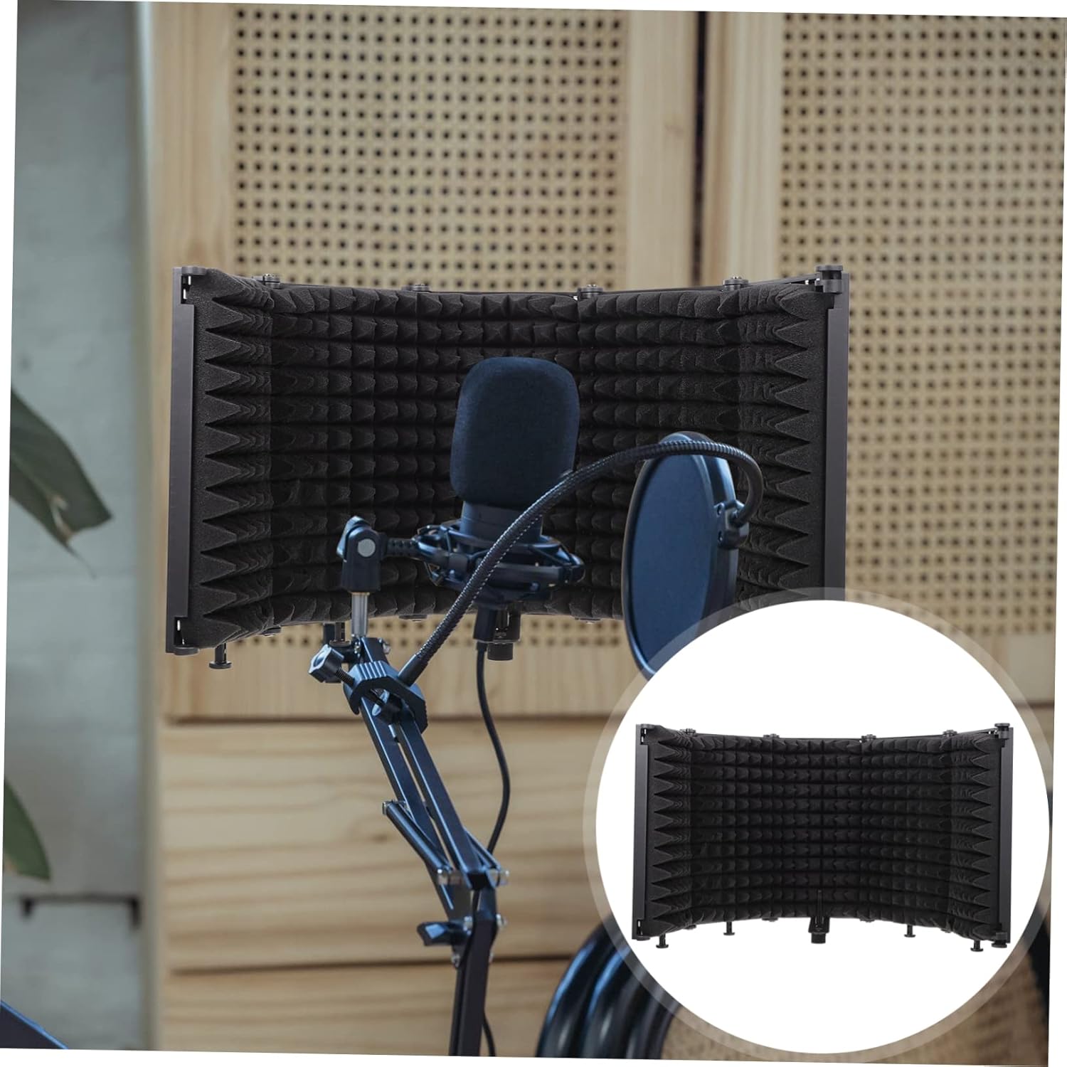 1set Microphone Isolation Shield Abs Windshield Filter for Standard Microphones for Ktv Dance Conferences and Interviews Reduces Noise and Sound Quality