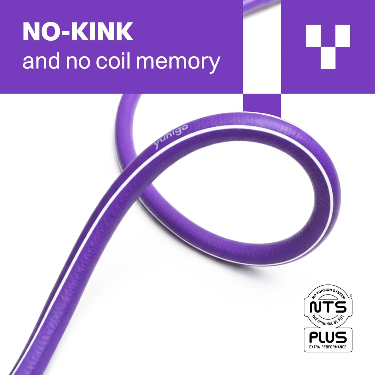 SERENITY 100ft Flat-to-Round Purple Garden Hose – Lightweight, No-Kink, Abrasion-Resistant TPV Hose with Durable Aluminum Fittings, Spray Nozzle & Hose Mender, Ideal for Home & Garden Watering