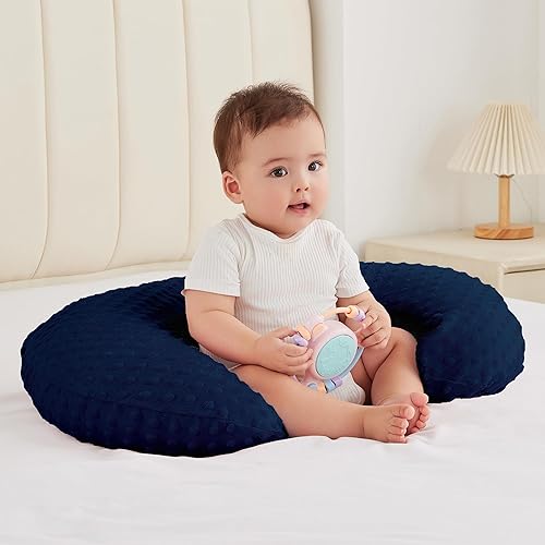 Almohada de lactancia para biberón y lactancia, esencial de lactancia ergonómica cómoda para mamá y bebé, almohada de apoyo de alimentación con