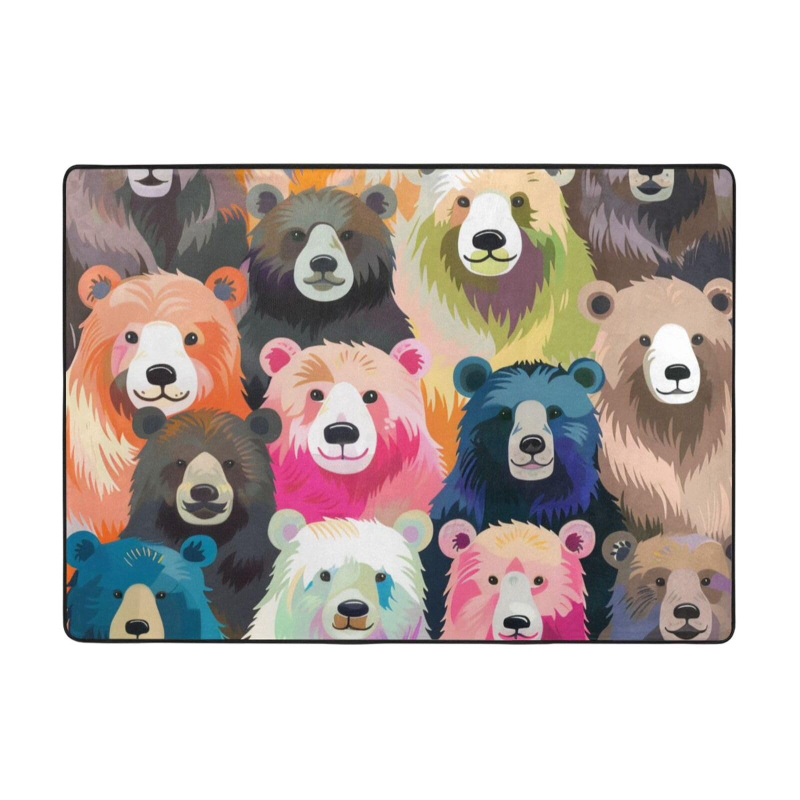 Tapis ours colorés 203x147 cm pour réchauffer un sol de salon froid