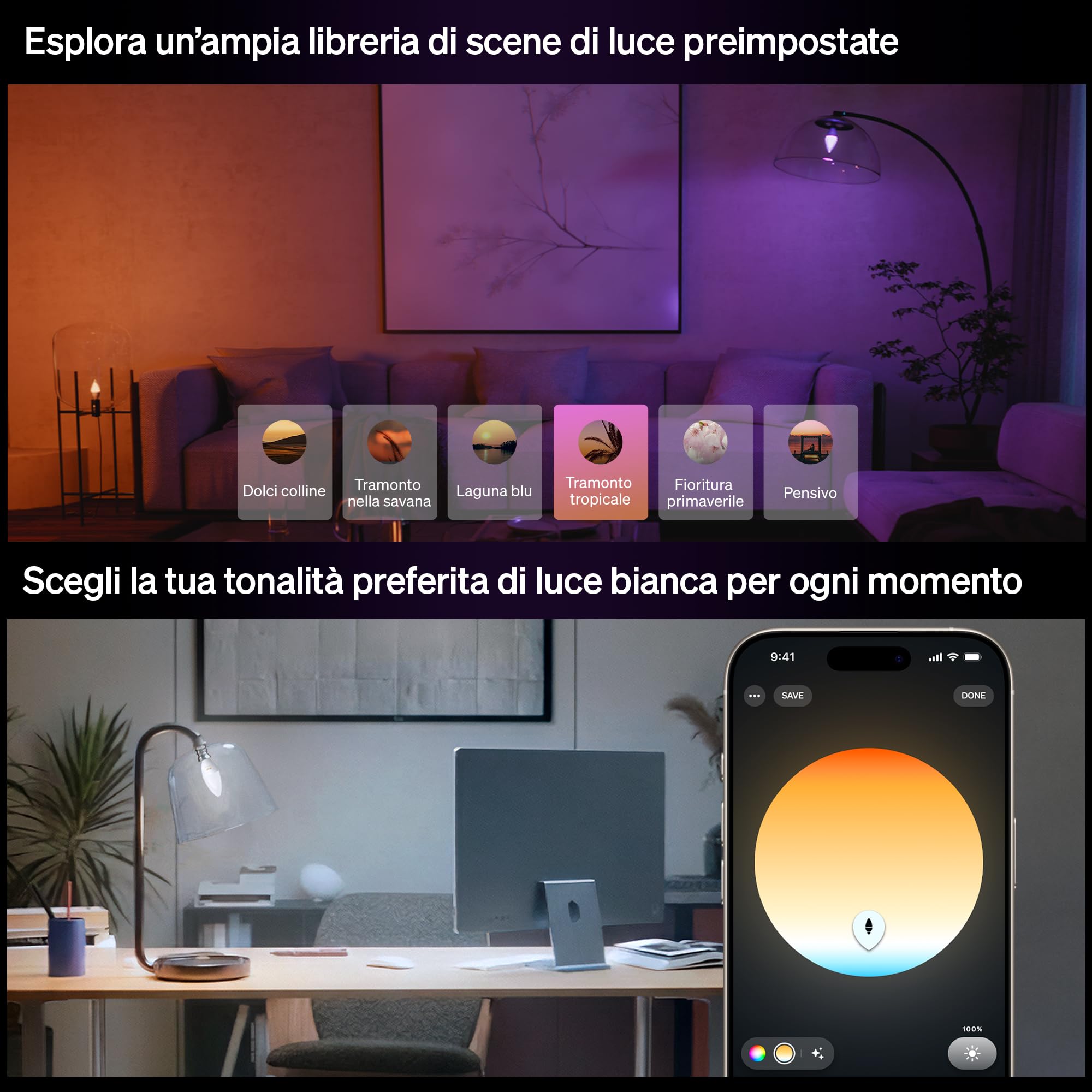 Philips Hue Lampadina candela E14, Confezione da 3, Bianco | 500 lm, Spettro completo 1000 K-20000 K, Smart Home, Regolazione ultrafluida, Tecnologia Chromasync, Controllo wifi
