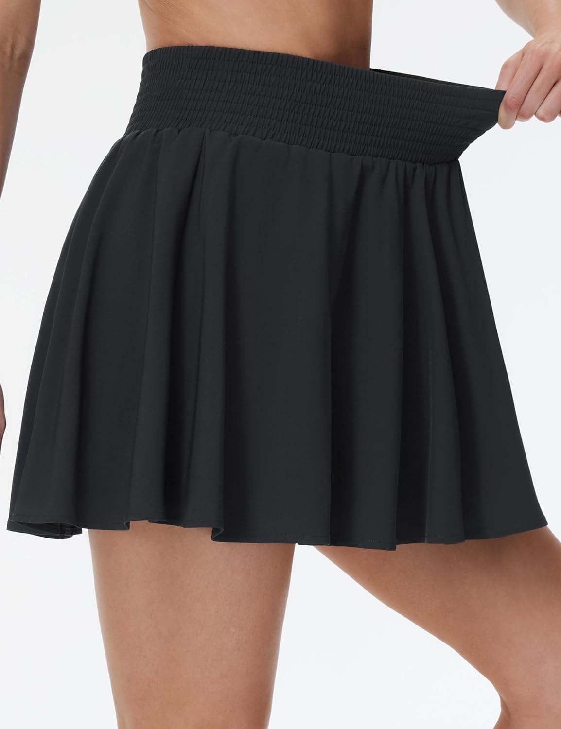 THE GYM PEOPLE Women's Flowy Tennis Skorts High Waisted Pleated Athletic Golf Skirts Built-in Shorts with Pockets - Image 3