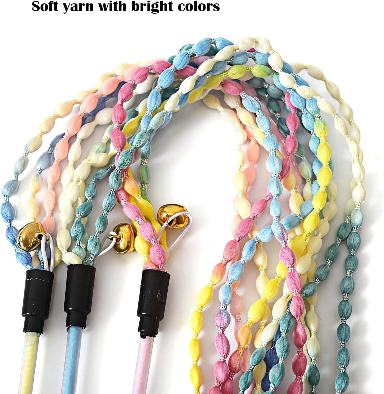 Cat Wands for Indoor, Vibrant Teasing Sti with Bell Interactive Cat Toys