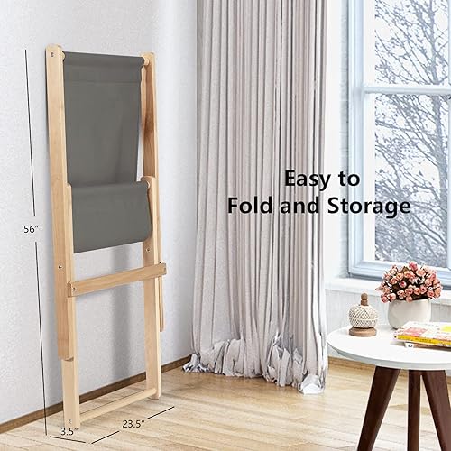 Miniatura 3 de Giantex Silla de playa, silla de salón al aire libre, tumbona de interior con 3 posiciones ajustables, marco de madera, cojín grueso, para tomar el