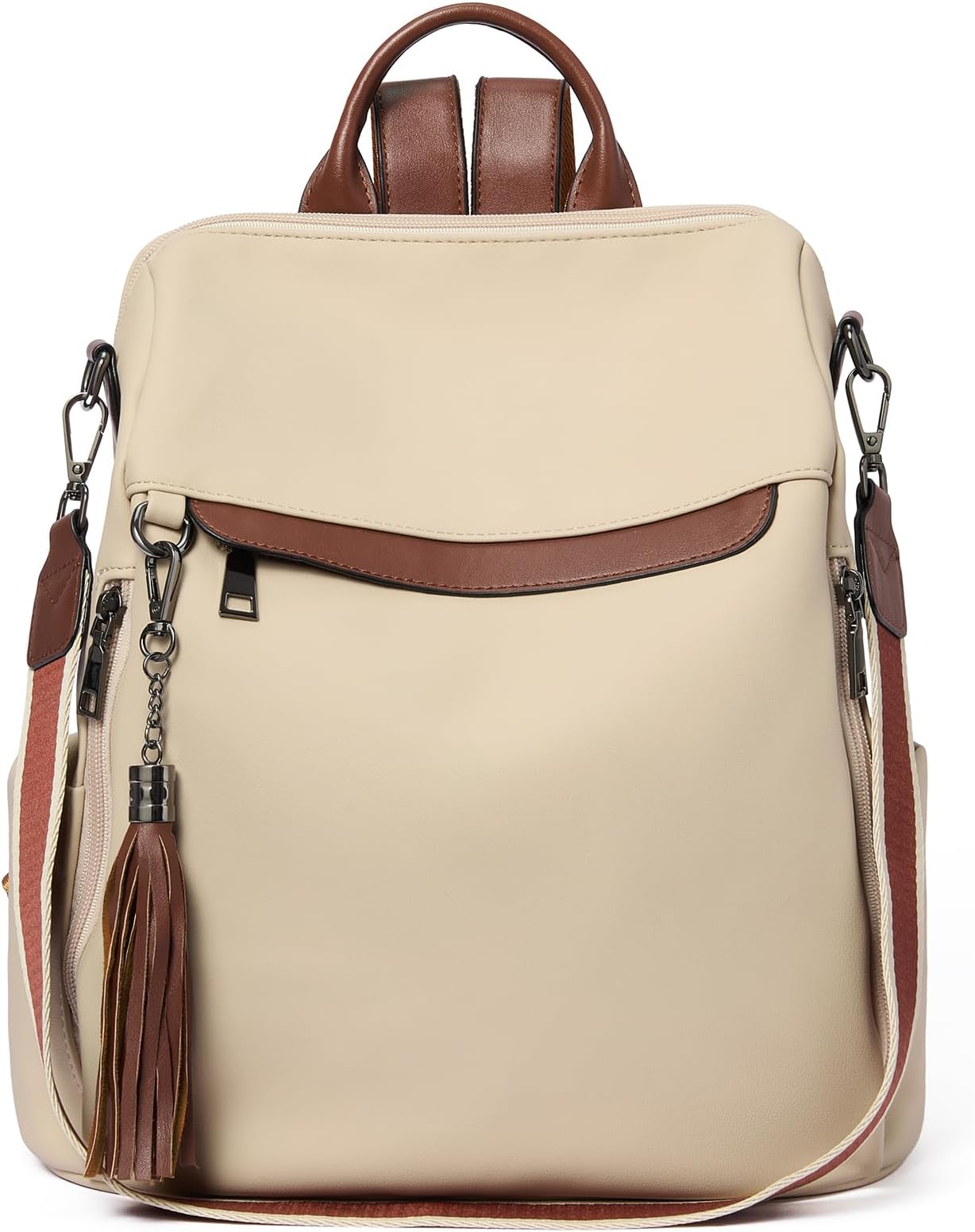 Telena Backpack Purse for Women, PU Leather Anti Theft Travel Backpack Purse Shoulder Bags with Tassel