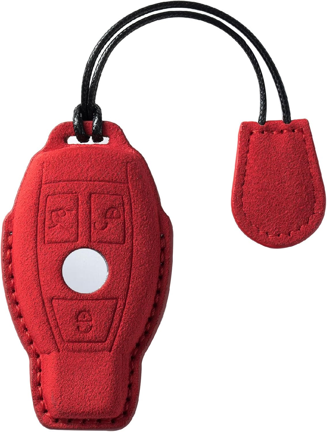 Suede Genuine Leather Smart Key Fob Case Cover Compatible with Mercedes Benz C E S M CLS CLK G GL Class Smart Key Protector Accessories