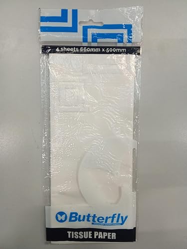 Butterfly 4 Sheets Tissue Paper, 660 mm Length x 500 mm Width, T20 White