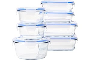 Amazon Basics Storage Glass Lids Food Keeper Set