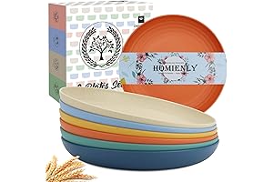 Homienly 6 PCS Dinner Plates Deep Plates Alternative for Plastic Plates Microwave...