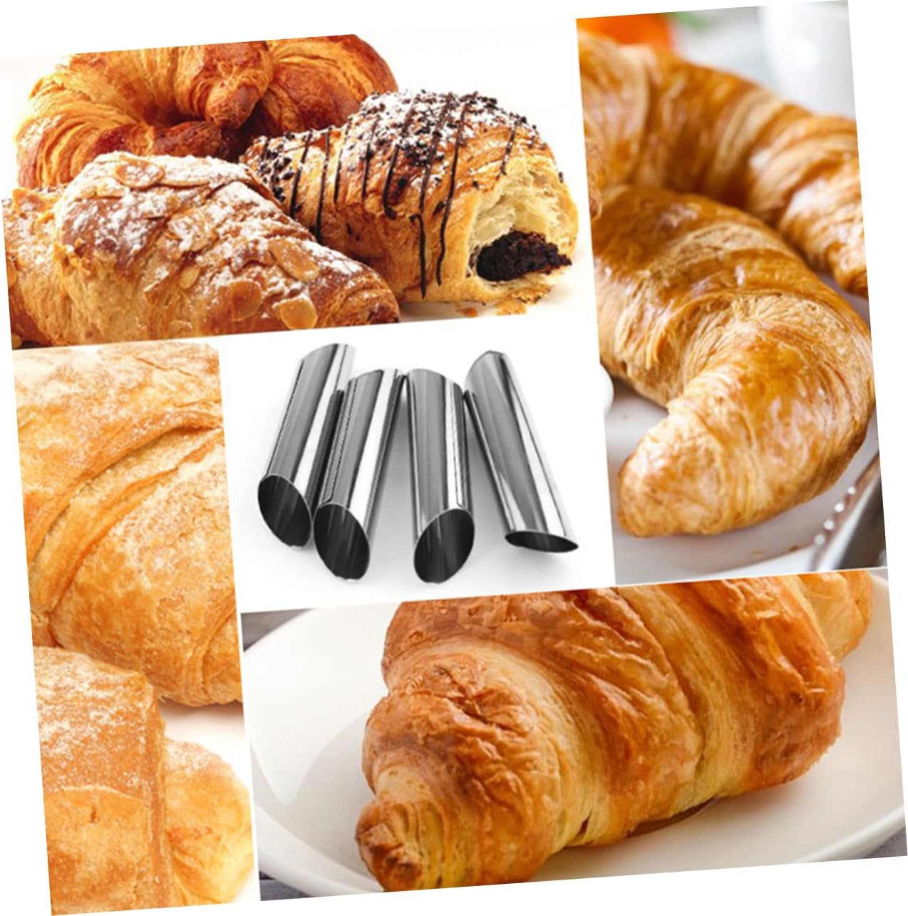 3pcs Stainless Steel Cannoli Forms Cylindrical Baking Mold Croissant Cupcake Decoration Reusable Easy Savory Appetizers and Desserts