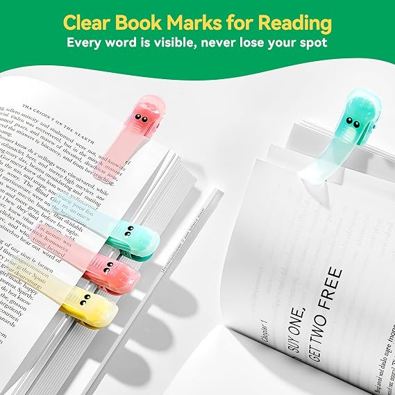 ZZWS 3 Pieces Cute Book Marks, Automatic Bookmark for Reading