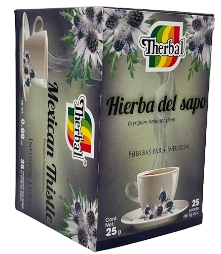 Té de Hierba del Sapo (té de cardo mexicano) - 25 bolsas - 100% natural, vegano - Marca Therbal Premium