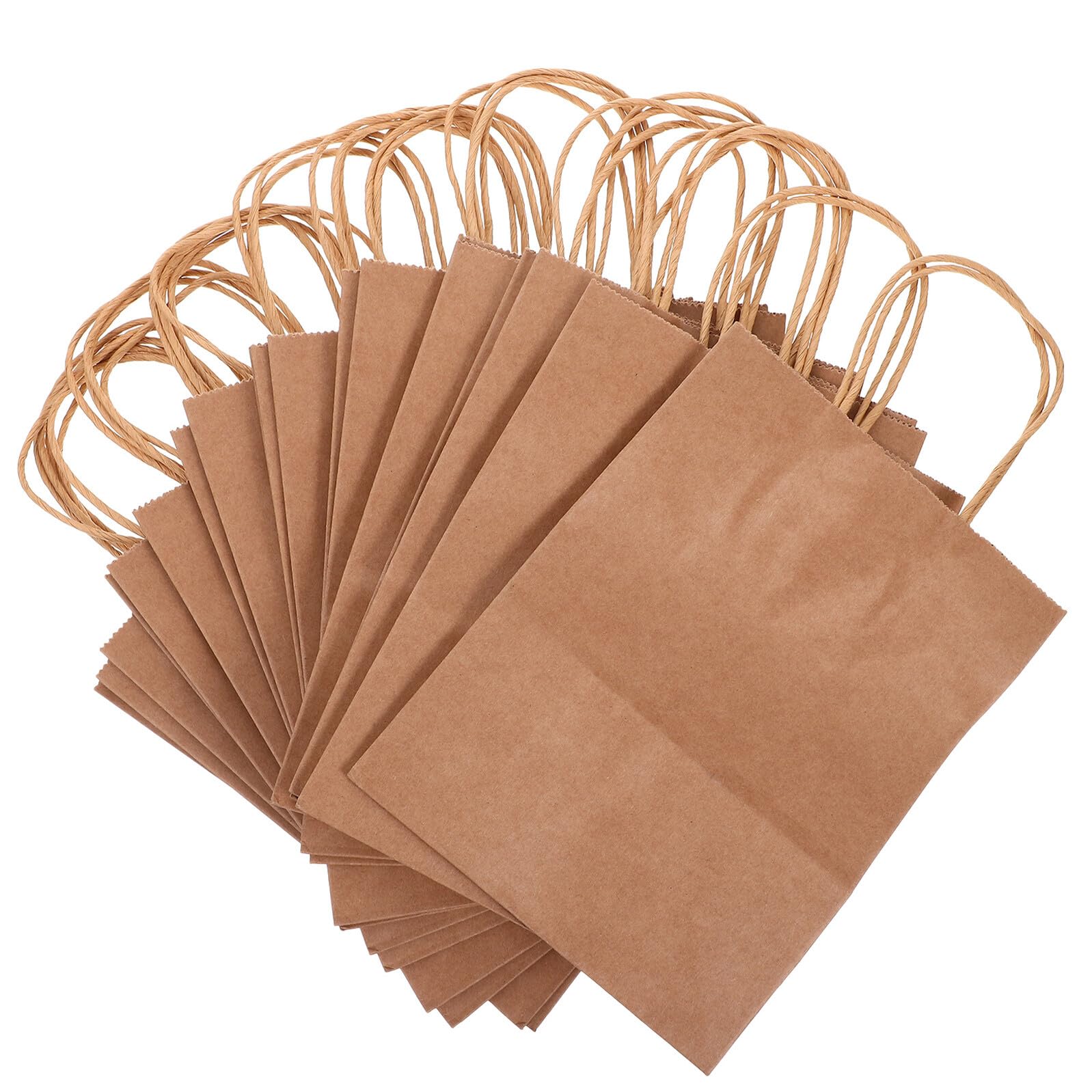IMUSINICE 40 Sacchetti di Carta Kraft con Manici Robusti per Alimenti e Prodotti da Forno Sacchetti Marroni Riutilizzabili con Fondo Rinforzato per Asporto Confezioni Regalo e Feste
