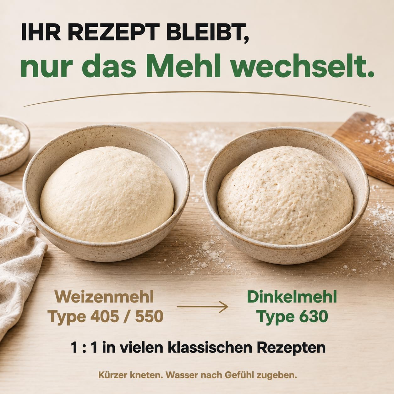 GiDeli Dinkelmehl Typ 630 Hell, Fein Gemahlen zum Brot Backen, 4x5kg