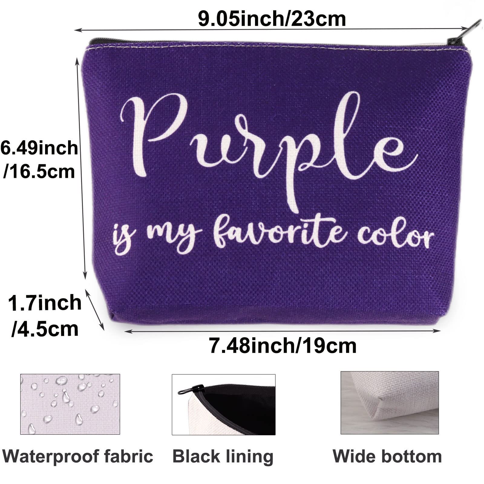 BWKTOP Purple Cosmetic Makeup Bag - Zipper Pouch For Purple Enthusiasts