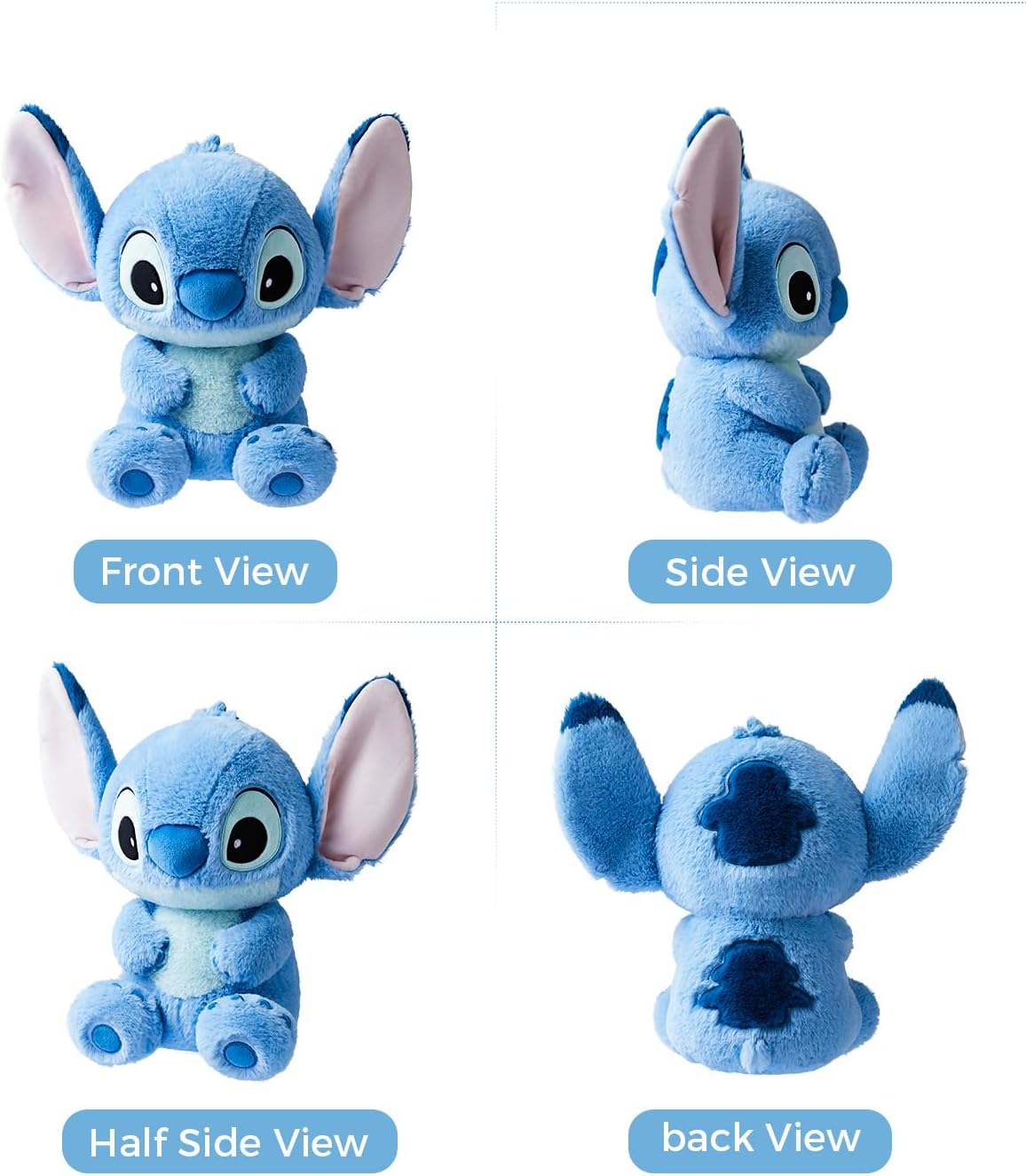MINISO Disney 16" Lilo & Stitch Collection Stitch Stuffed Animal Cute Plush Toy for Boys Girls Women Men Disney Fans Peluches (16" Stitch)