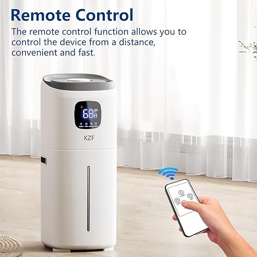 Miniatura 3 de KZF Humidificadores de 15 litros para habitación grande de dormitorio, cobertura de 2000 pies cuadrados, 72 horas de tiempo de funcionamiento,