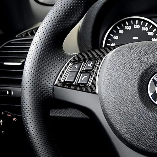 Miniatura 10 de JUPIZEUS Cubierta de fibra de carbono, para BMW, panel de botón de volante deportivo para BMW Serie 1 E81 E82 E87 E88 2008 2009 2010 2011 2012 2013,