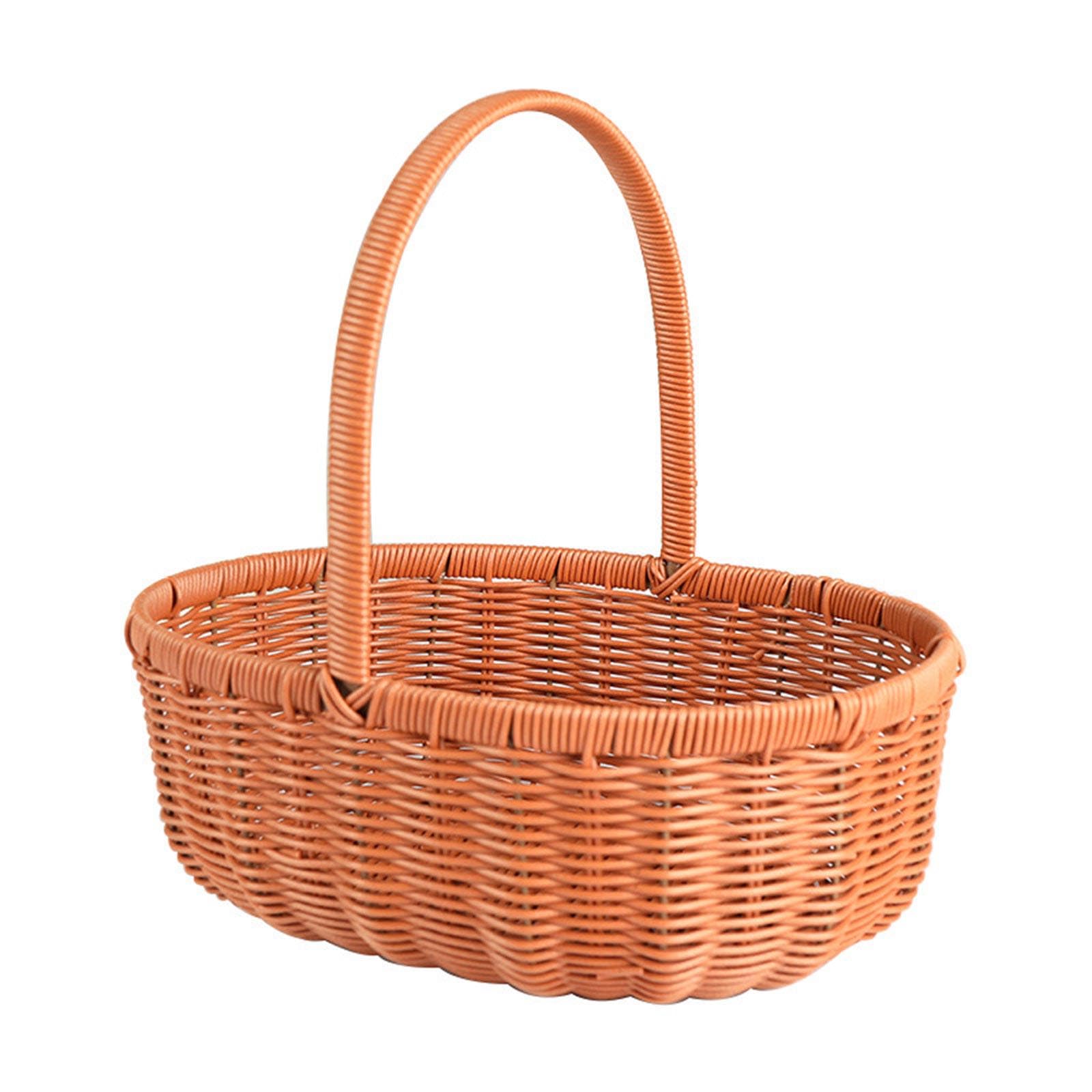 Handwoven Basket Handheld Basket Elegant Picnics Baskets with Handle Fashionable Flower Baskets Jewelry for Weddings Storage