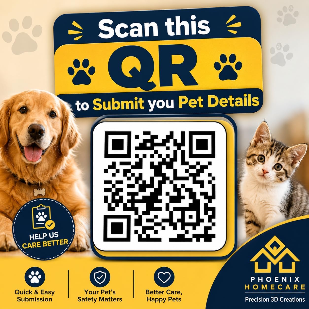 Phoenix Homecare Personalized QR Code Pet ID Tag for Dogs & Cats | Waterproof Smart Collar Tag | Custom Pet ID with Owner Contact, Emergency & Medical Information | No App Required image 2