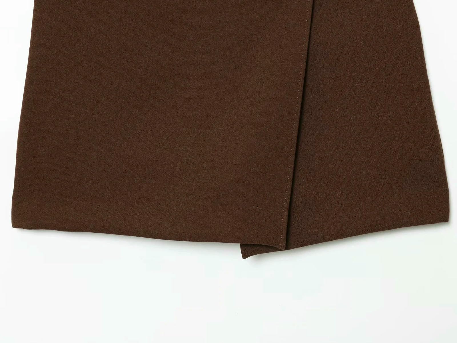 CHENSHI Gonna Lunga Pantaloncini Minigonna Asimmetrica dal Design in Metallo alla Moda da Donna con Cerniera Laterale Pantalone Cortos Chic-Questo Angolo È 9523-l